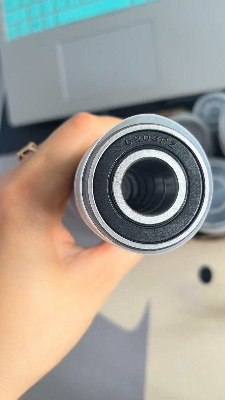 6203 2RS deep groove ball bearing fresh from the assembly line