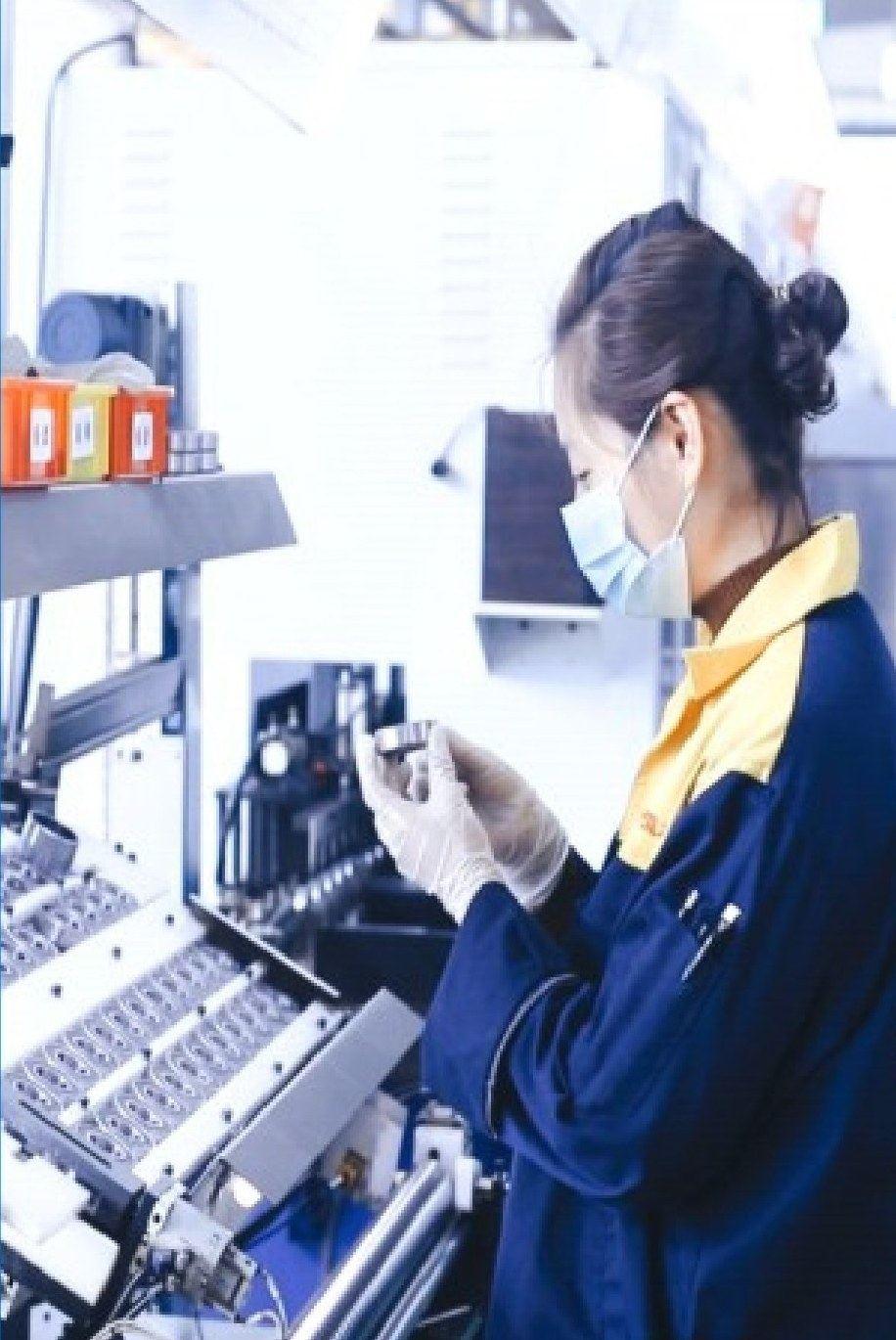 Quality inspector checking bearing rings