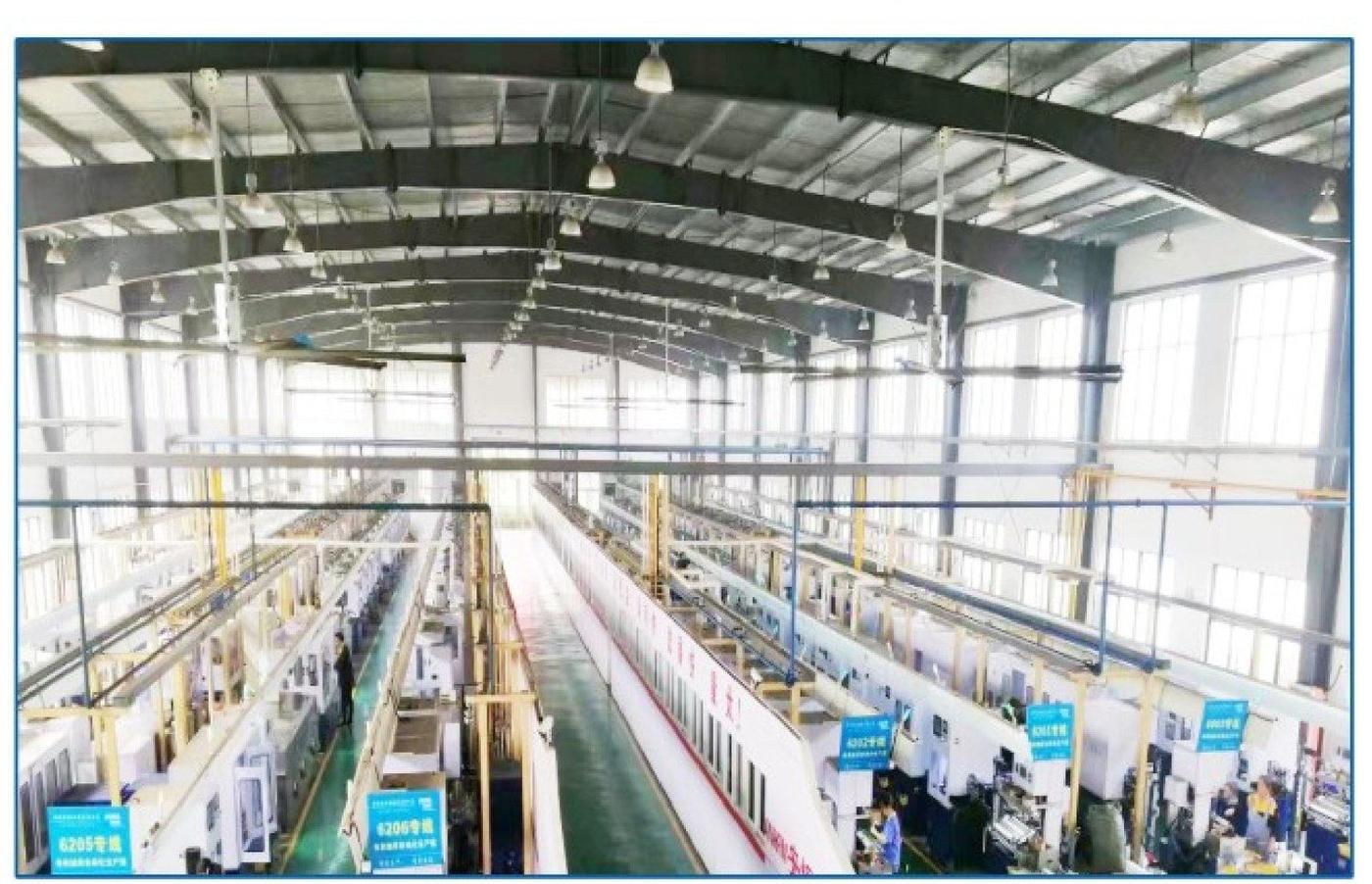 Wide view of the Anheng Bearing CNC grinding workshop in Hefei